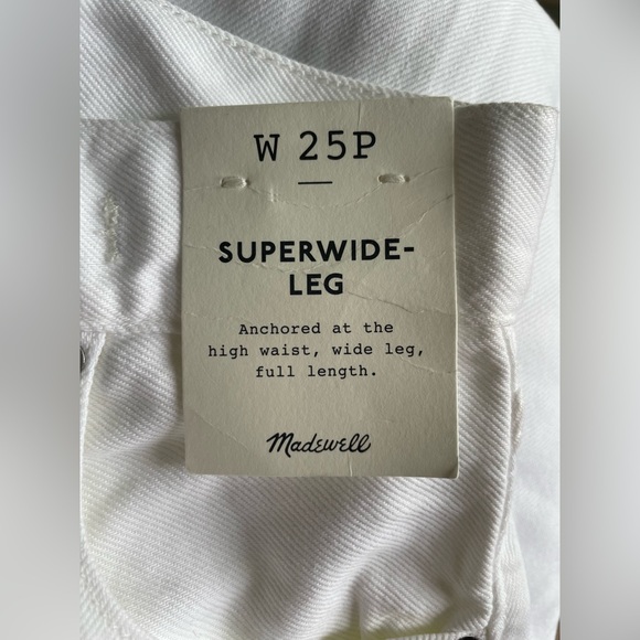 New Madewell Superwide-Leg Jeans White Size W25P - Picture 12 of 15